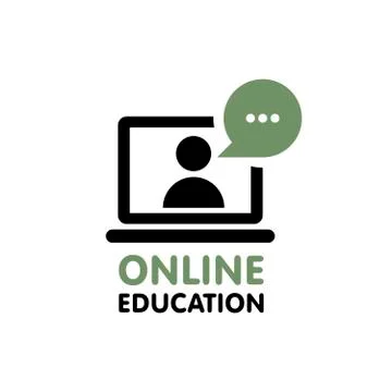 Online education resources vector line icon, online learning courses, distant Stock Illustration