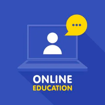 Online education resources vector line icon, online learning courses, distant Stock Illustration