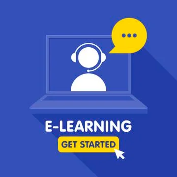 Online education resources vector line icon, online learning courses, distant 스톡 일러스트