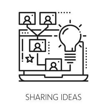 Online education sharing idea line icon or symbol 스톡 일러스트