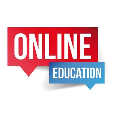 Online Education speech bubble Stock Illustration