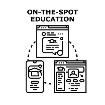 Online education on the spot learning platforms concept Stockillustratie