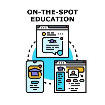 Online education on the spot learning platforms concept 스톡 일러스트
