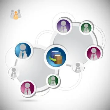 Online education student network concept illustration design over a white bac Ilustração Stock
