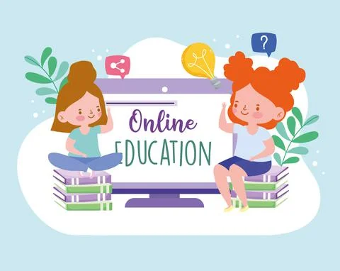 Online education students 스톡 일러스트