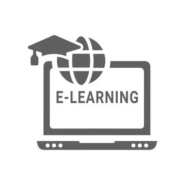 Online education, study icon. Gray vector Illustration. Stockillustratie