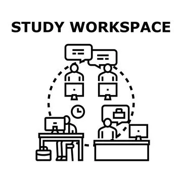Online education studying or work workspace concept Stock Illustration