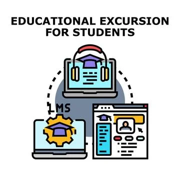 Online education system connecting students with digital learning platforms Stock Illustration