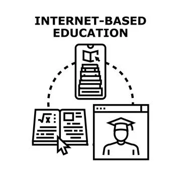 Online education system providing remote knowledge and learning Stock Illustration