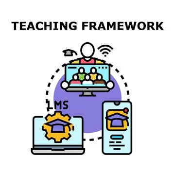 Online education teaching framework concept illustration Stockillustratie
