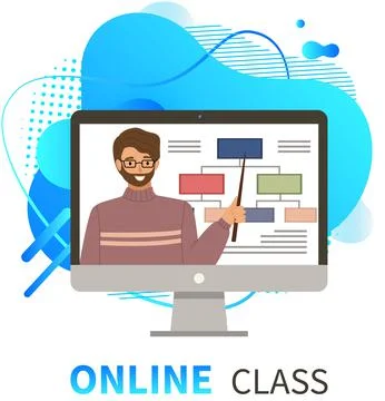 Online education, training or e-learning concept. Website for education and Stock Illustration