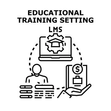 Online education training setting lms learning concept Stock Illustration