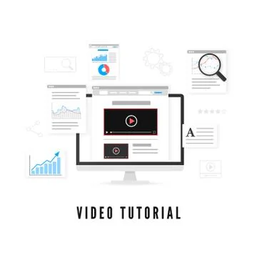 Online education. Tutorial and study course online concept. Vector illustrati イラスト素材