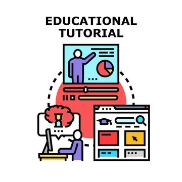 Online education tutorial concept with distant learning 스톡 일러스트