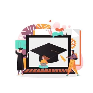 Online education vector concept for web banner, website page Stock Illustration