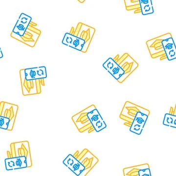 Online education vector seamless pattern color 스톡 일러스트