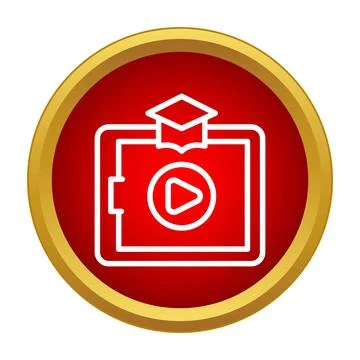 Online education video course on tablet with cap icon Stock-Illustration