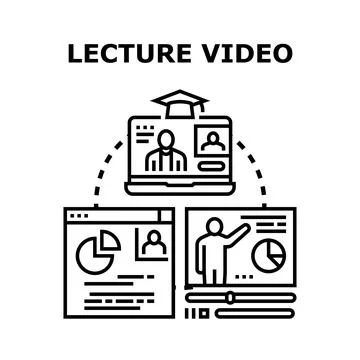 Online education video lecture e learning platform Illustrazione stock