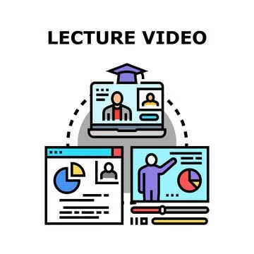 Online education video lecture e learning platform Illustrazione stock