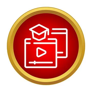 Online education video tutorial e learning concept icon Ilustração Stock