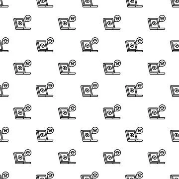 Online education video webinar learning pattern background Stock Illustration