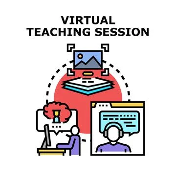 Online education virtual classroom teaching session concept イラスト素材