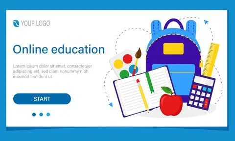 Online education web banner design Stock Illustration