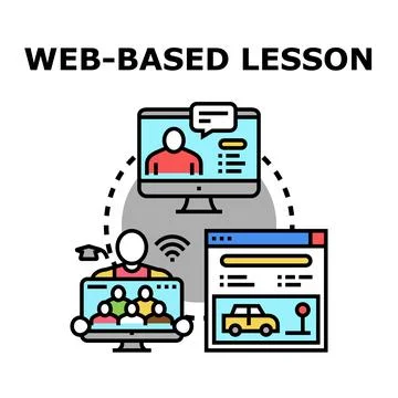 Online education web based lesson concept Stockillustratie