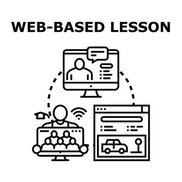 Online education web based lesson concept Stock Illustration