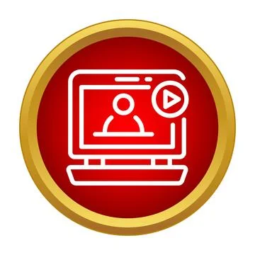 Online education webinar learning remote conference desktop icon Stock Illustration