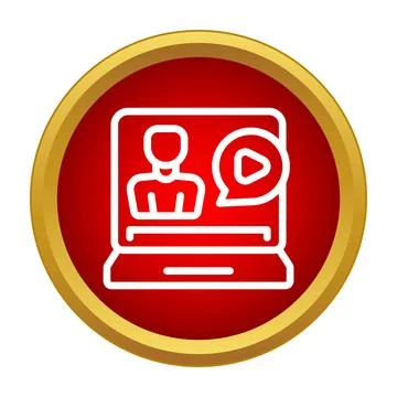 Online education webinar streaming video tutorial on laptop Stock Illustration