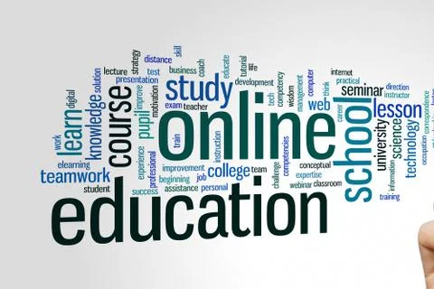 Online education word cloud Illustrazione stock