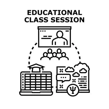 Online educational class session concept illustration Stock Illustration