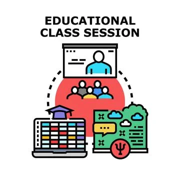 Online educational class session concept illustration Stock Illustration