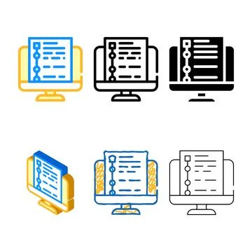 Online educational test color icon vector styleset イラスト素材