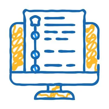 Online educational test icon doodle illustration Stock Illustration