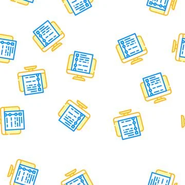 Online educational test vector seamless pattern Stock Illustration