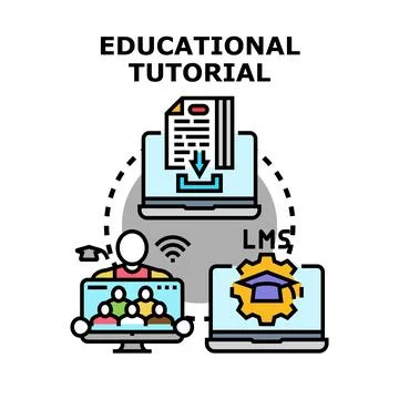 Online educational tutorial learning management system concept Stock Illustration