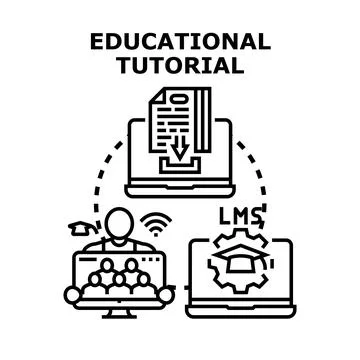 Online educational tutorial learning management system concept 스톡 일러스트