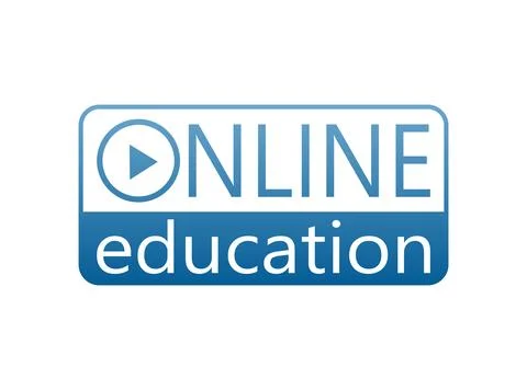 Online educational vector logo on a white background. Vector illustration. Stock Illustration