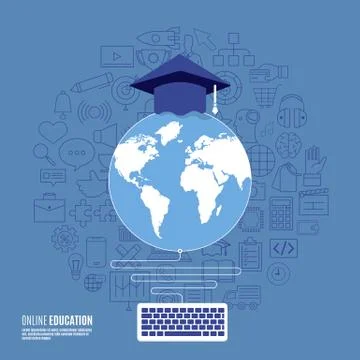 Online educations concept Stock Illustration