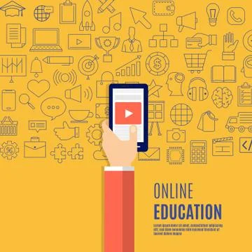 Online educations concept Stock Illustration