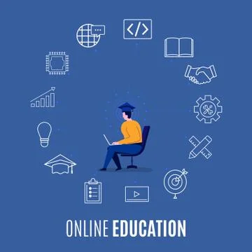 Online educations concept Stock Illustration