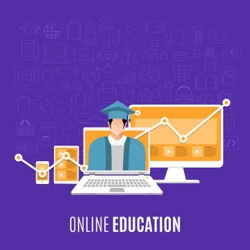 Online educations concept Stock Illustration