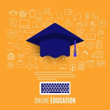 Online educations concept Stock Illustration