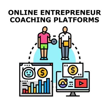 Online entrepreneur coaching platforms developing business strategies イラスト素材