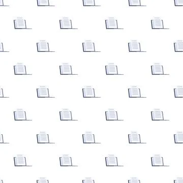 Online exam concept pattern with laptops displaying a test Stock Illustration