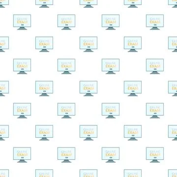 Online exam concept seamless pattern creating e learning background Stock Illustration