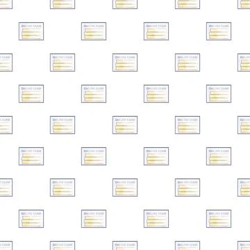 Online exam concept seamless repeating pattern background Stock Illustration