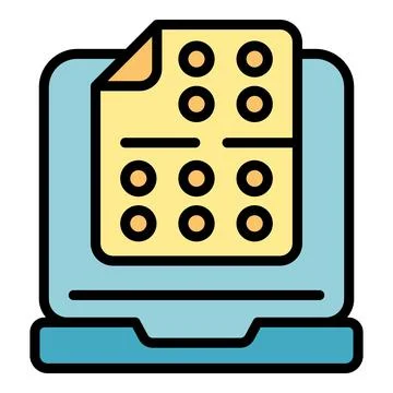 Online exam icon vector flat Illustrazione stock